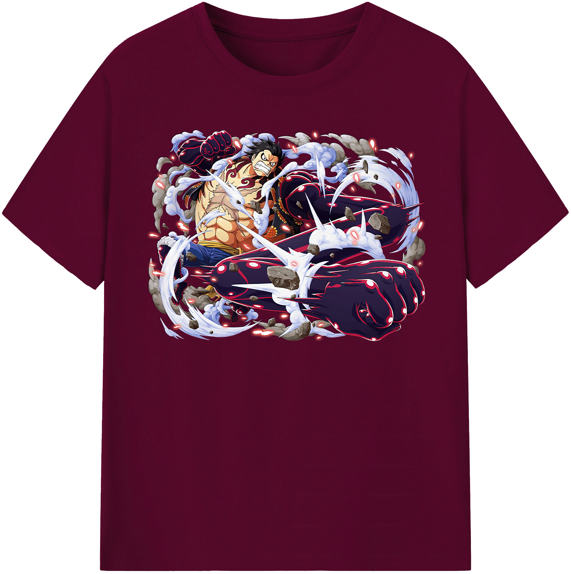 ワンピース モンキー・D・ルフィ ONE PIECE Monkey D. Luffy レディースカジュアルプリントTシャツ（綿100％）
